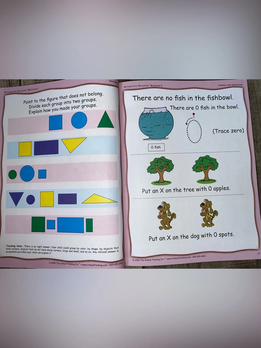 Mathematical Reasoning Beginning 2 Preschool Kindergarten Homeschool Workbook